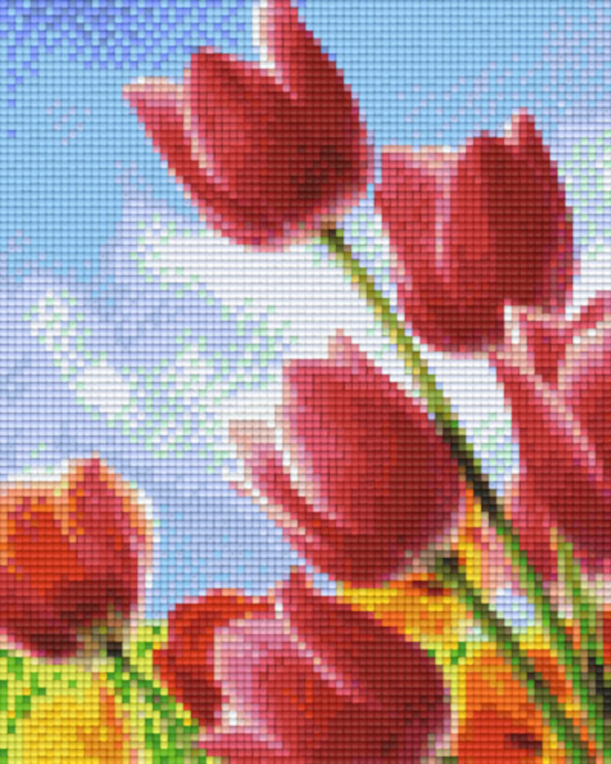 Tuilps Four [4] Baseplate PixelHobby Mini-mosaic Art Kit image 0